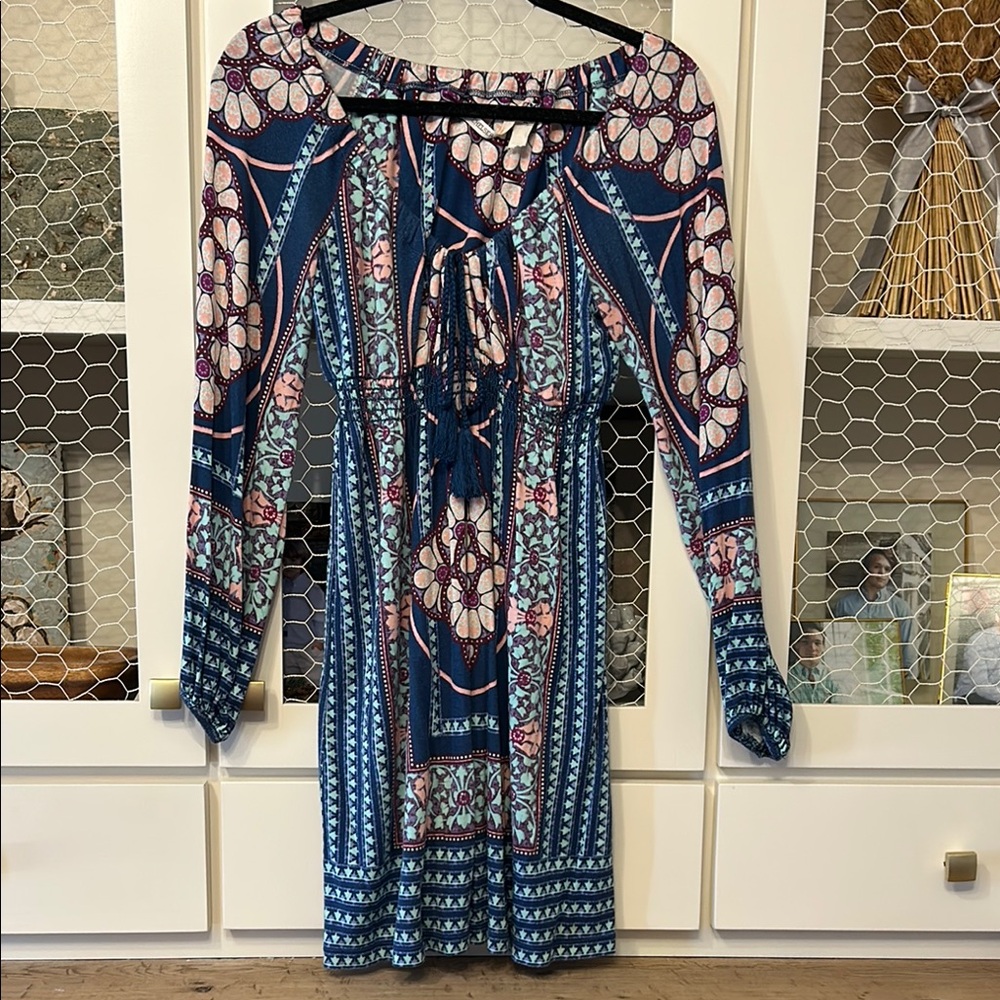 Boho Floral Long Sleeve Dress